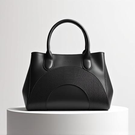 Structure inspired leather handbag